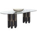 Yanna 94.5 X 47.25 inch Clear / Black / Brown Dining Table
